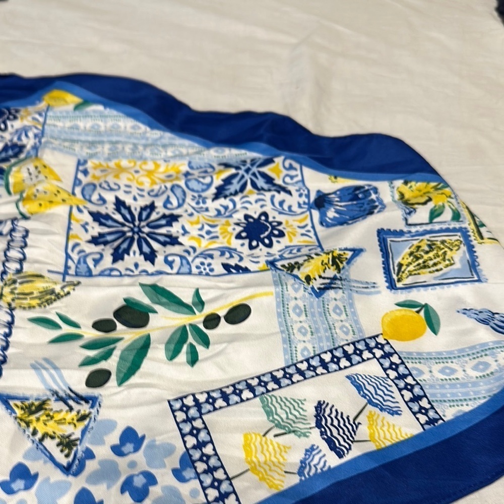 J. Crew Blue and Yellow Furniture Cover - Picture 2 of 4